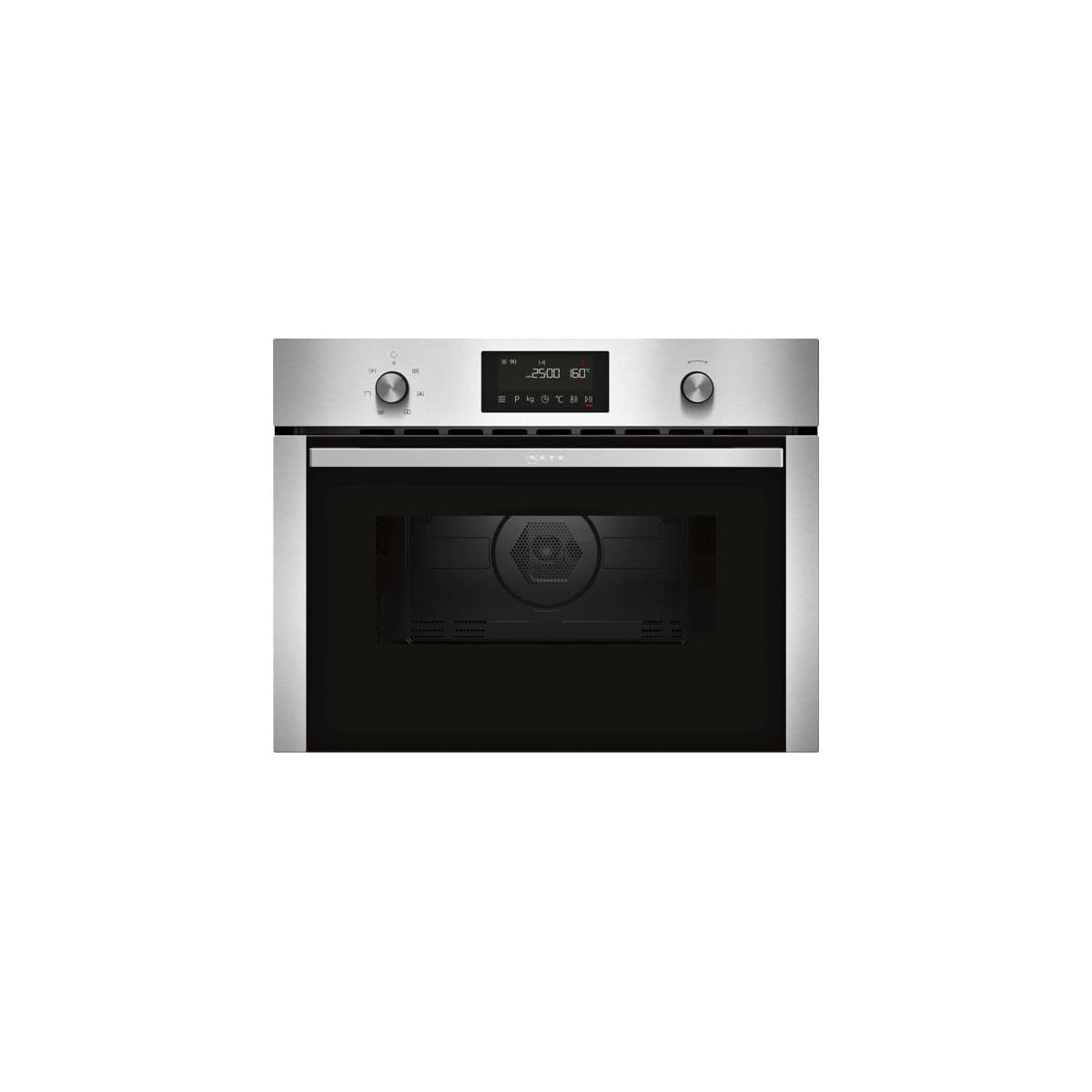 NEFF C1CMG84N0, N 50, Einbau Mikrowelle mit Heißluft, 45,4 x 59,4 x 57,0 cm (H x B x T), 44 l, Grill, 15 Automatikprogramme, Easy Clean, Edelstahl