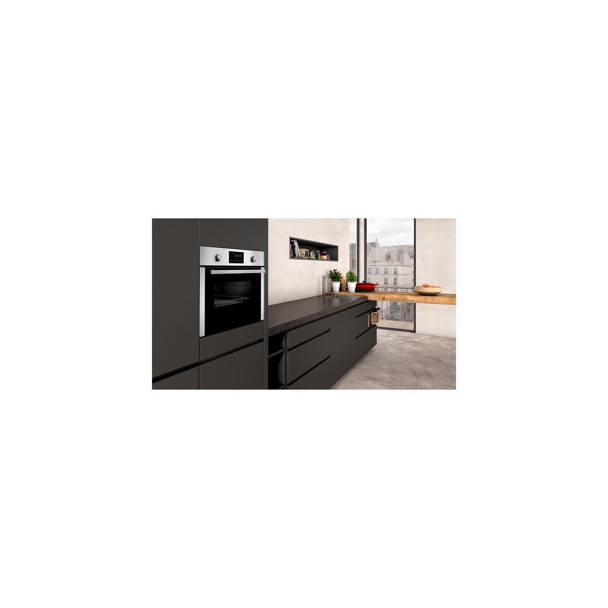 NEFF C1CMG84N0, N 50, Einbau Mikrowelle mit Heißluft, 45,4 x 59,4 x 57,0 cm (H x B x T), 44 l, Grill, 15 Automatikprogramme, Easy Clean, Edelstahl