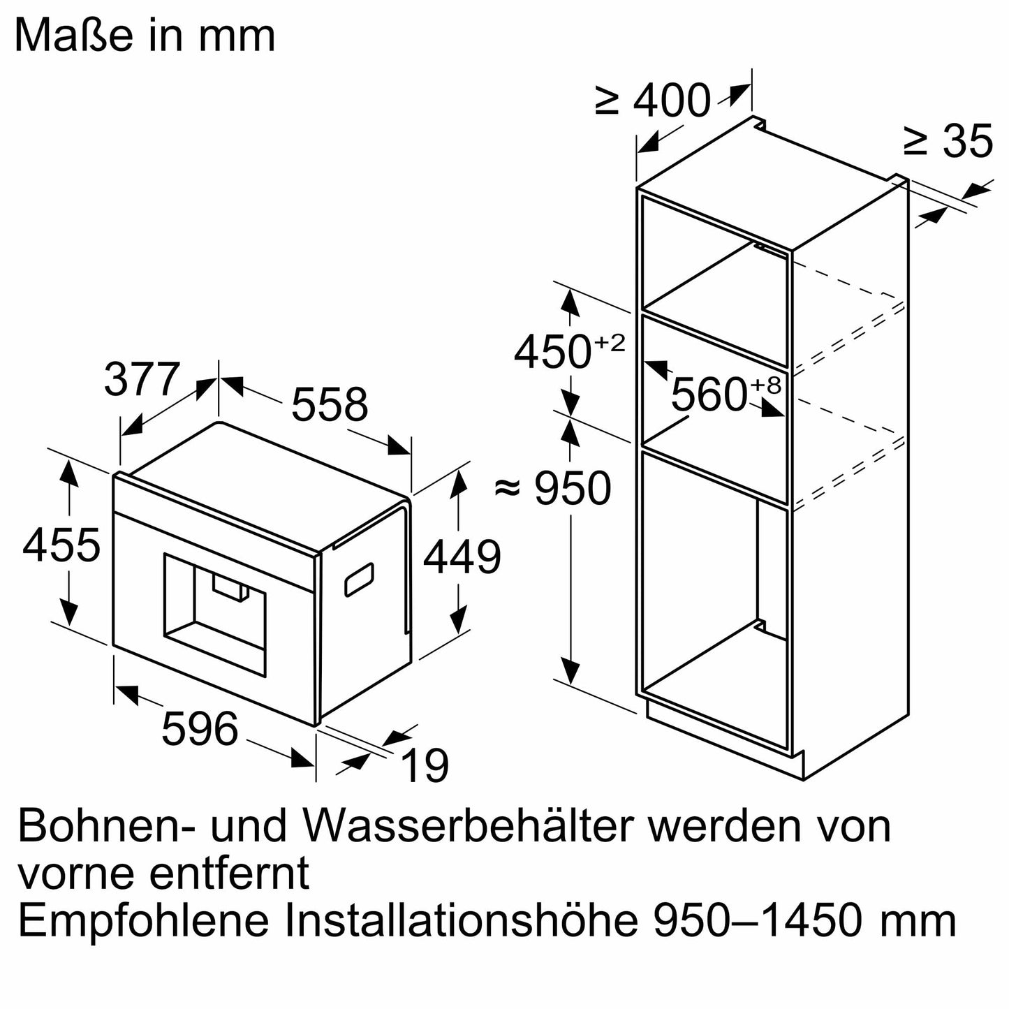 NEFF CL4TT11N0, N90, Einbau-Kaffeevollautomat, 6.8 Zoll Full Touch TFT-Farb- und Grafikdisplay