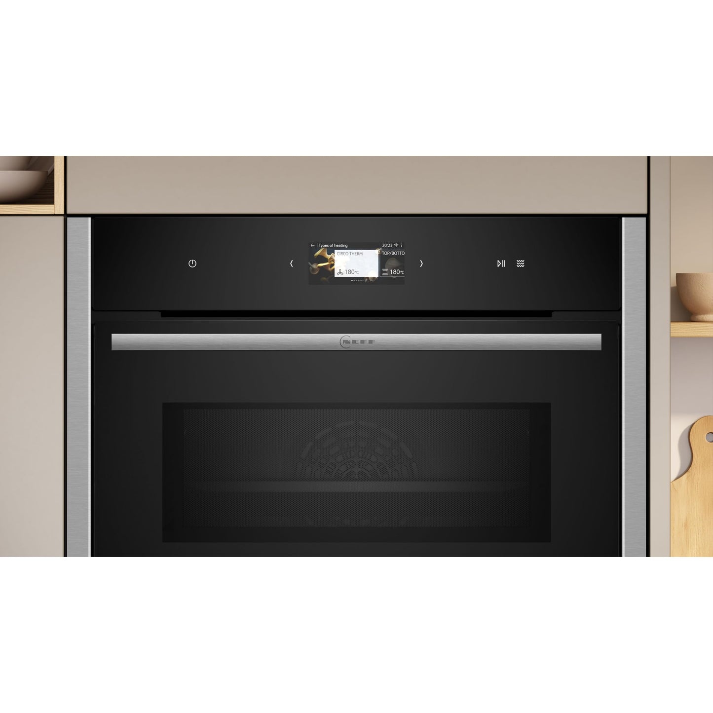 NEFF C24MS31N0, N90, Compact-Backofen mit Mikrowelle, Made in Germany, Full Touch TFT-Display, Inverter-Technologie, Soft Open and Close, Automatikprogramme, Home Connect, 60 x 45cm, Edelstahl