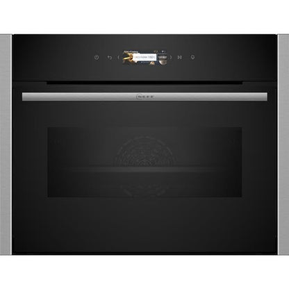 NEFF C24MR21N0, N70, Compact-Backofen mit Mikrowelle, Made in Germany, Full Touch TFT-Display, Inverter-Technologie, Soft Open and Close, Favorit-Funktion, Home Connect, 60 x 45cm, Edelstahl