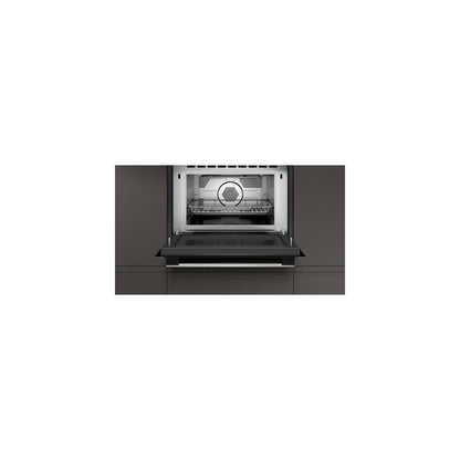 NEFF C1CMG84N0, N 50, Einbau Mikrowelle mit Heißluft, 45,4 x 59,4 x 57,0 cm (H x B x T), 44 l, Grill, 15 Automatikprogramme, Easy Clean, Edelstahl