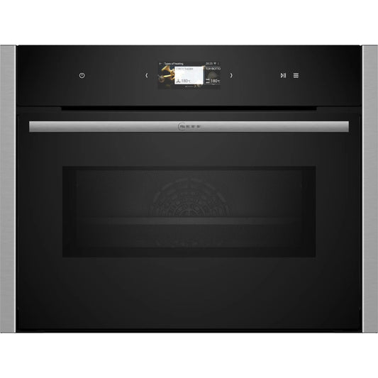 NEFF C24MS31N0, N90, Compact-Backofen mit Mikrowelle, Made in Germany, Full Touch TFT-Display, Inverter-Technologie, Soft Open and Close, Automatikprogramme, Home Connect, 60 x 45cm, Edelstahl