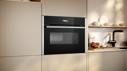 NEFF C24MR21N0, N70, Compact-Backofen mit Mikrowelle, Made in Germany, Full Touch TFT-Display, Inverter-Technologie, Soft Open and Close, Favorit-Funktion, Home Connect, 60 x 45cm, Edelstahl